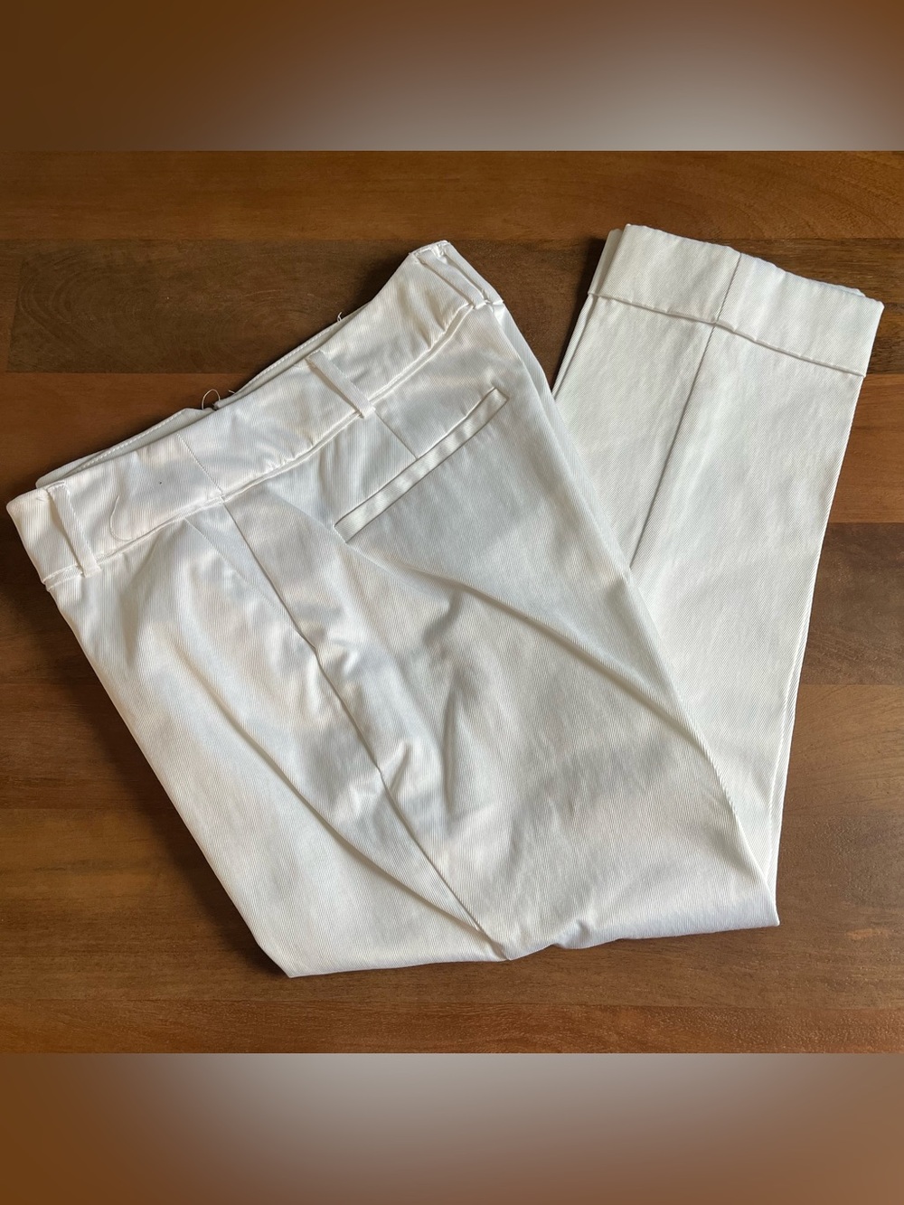 New York & Company White Chinos - Tailored Flat-Front & Pockets